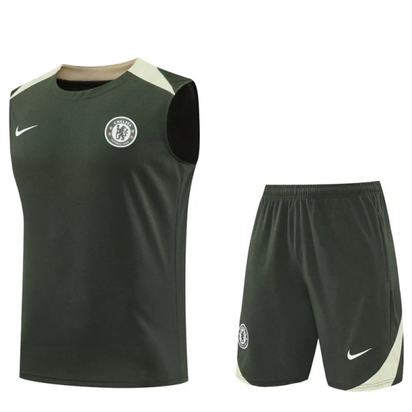 25-26 CHE Army green Tank top and shorts suit