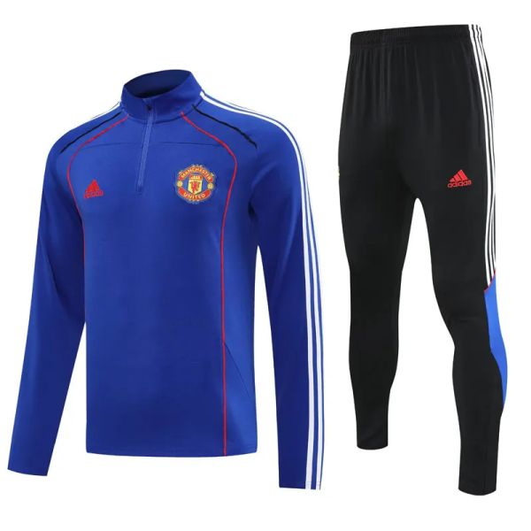 25-26 Man Utd Fancy blue Half Pull Tracksuit (半拉链)