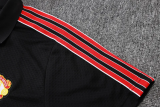 25-26 Man Utd Black Short shirts and Long trousers Suit #C2518