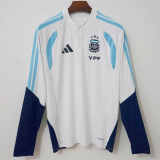 2026-27 Argentina White Top Half Pull Tracksuit (半拉上衣)