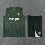 25-26 CHE Dark green Tank top and shorts suit