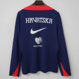 26-27 Croatia Royal blue Top Half Pull Tracksuit (半拉上衣)