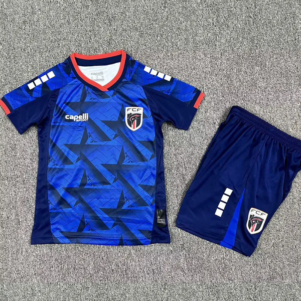 26-27 Cape Verde Home Kids Soccer Jersey