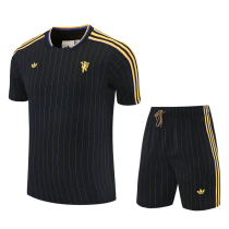 25-26 Man Utd Black Training Short Suit