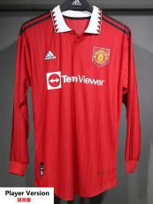 22-23 Man Utd Home Long Sleeve Player Version Soccer Jersey (长袖球员)