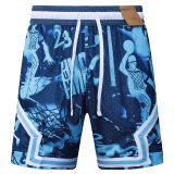 C2524 AJ Blue Bastketball Casual Short Pants #夕阳蓝