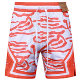 C2520 AJ Orange Bastketball Casual Short Pants #虎纹橙