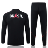 26-27 Brazil Black Half Pull Tracksuit #B26034(半拉链)