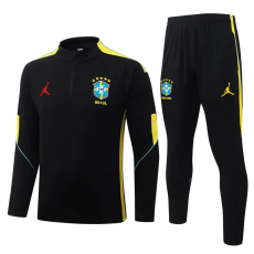 26-27 Brazil Black Half Pull Tracksuit #B26035(半拉链)