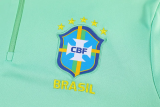 26-27 Brazil Light green Kids Half Pull Tracksuit (童装)(半拉链)
