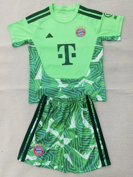 26-27 Bayern Green Goalkeeper Kids Soccer Jersey