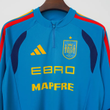 26-27 Spain Blue Top Half Pull Tracksuit (半拉上衣)