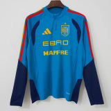26-27 Spain Blue Top Half Pull Tracksuit (半拉上衣)