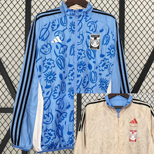 2024 Tigres UANL Blue & Brown Double Sided Windbreaker (双面风衣)