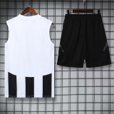 2025 AD White black Tank top and shorts suit