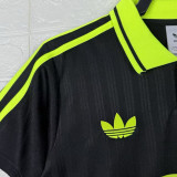 2025 Ad Oasis Joint Edition Black Polo Short Sleeve (荧光绿广告)