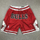 BULLS Red City Edition Top Quality NBA Pocket Pants #公牛