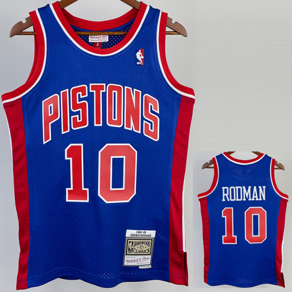 1988-89 OKC RODMAN #10 Blue Retro Top Quality Hot Pressing NBA Jersey
