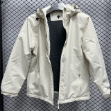 2024 DST Velvet Thickened warm Beige Outdoor Jackets #F12加绒冲锋衣