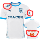 24-25 Marseille Home Player Version Soccer Jersey (Print all Sponsor)