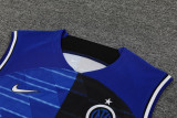 24-25 INT Blue-Black Tank top and shorts suit (条纹)