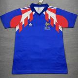 1990-1991 France Home Retro Soccer Jersey