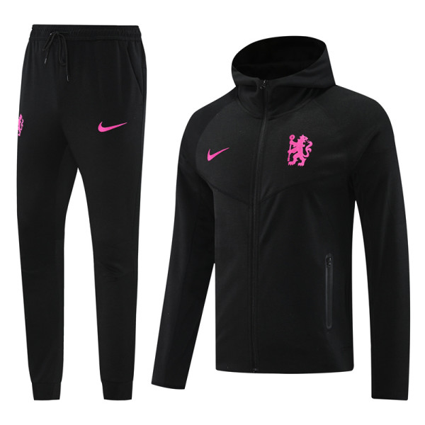 24-25 CHE Black Hoodie Jacket Tracksuit #01