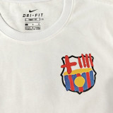 25-26 BAR White High Quality Casual T-shirt #圆领涂鸦