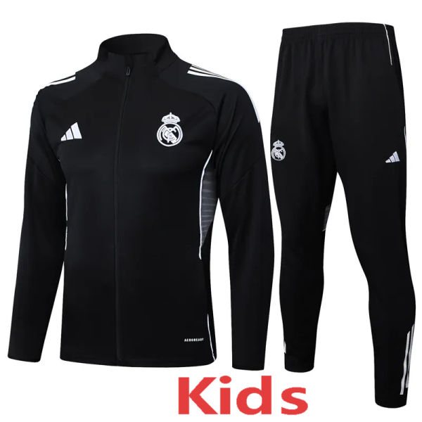 2025-26 RMA Black Kids Jacket Tracksuit #E2531(童装)