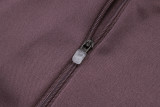 2025-26 Man Utd Grey purple Kids Half Pull Tracksuit#E2589(童装)(半拉链)