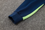 24-25 Brazil Lake blue Hoodie Half Pull Tracksuit #F567半拉连帽