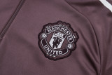 2025-26 Man Utd Grey purple Kids Half Pull Tracksuit#E2589(童装)(半拉链)