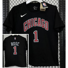 T160 BULLS ROSE #1 Black High Quality Casual T-Shirt