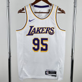 22-23 LAKERS TOSCANO #95 White Top Quality Hot Pressing NBA Jersey(圆领)