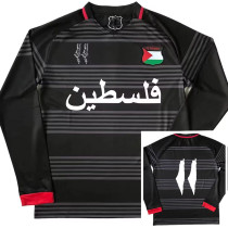 24-25 Palestine FC Black Green Long Sleeve Soccer Jersey (长袖)红袖边