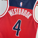 22-23 Wizards WESTBROOK #4 Red Top Quality Hot Pressing NBA Jersey