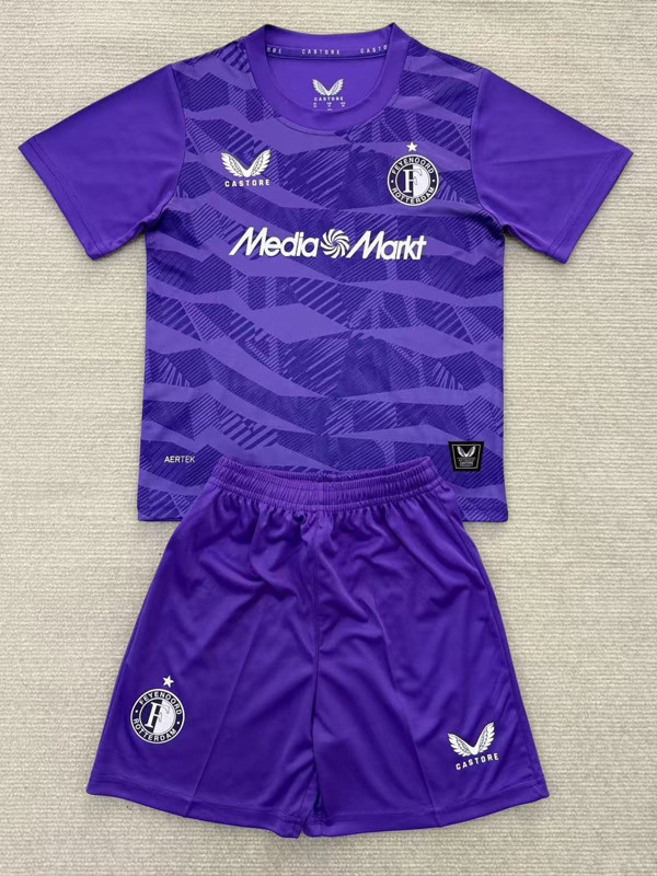 2025-26 Feyenoord Purple Goalkeeper Kids Soccer Jersey