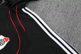 2025-26 River Plate Black Hoodie Jacket Tracksuit
