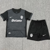 2025-26 Sporting Lisbon Black Kids Soccer Jersey