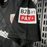 24-25 Bilbao Black Goalkeeper Fans Soccer Jersey