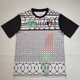 Palestine FC Grey Black Retro Soccer Jersey *铁丝网