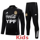 25-26 Argentina Black Kids Half Pull Tracksuit #E25130