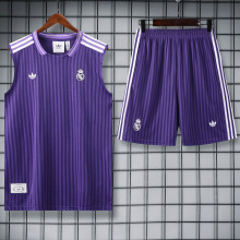 2025-26 RMA purple vest and shorts set