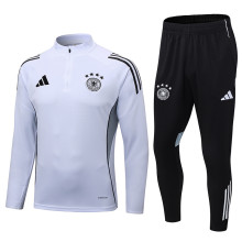 2025-26 Germany White Half Pull Tracksuit (半拉链）