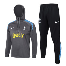 24-25 TOT Dark gray Hoodie Half Pull Tracksuit #F566半拉连帽