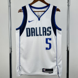 2022-23 Dallas Mavericks RUSSELL #5 White TopQuality Hot Pressing NBA Jersey(V领