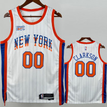 2024-25 KNICKS CLARKSON #00 White City Edition TopQuality Hot Pressing NBA Jersey