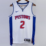 22-23 Pistons CUNNINGHAM #2 White Top Quality Hot Pressing NBA Jersey