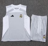 2025-26 RMA Grey white Tank top and shorts suit#D25151