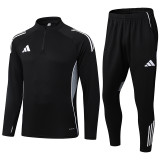 2025 AD Black Half Pull Tracksuit (半拉链)
